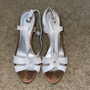 White wedge sandals